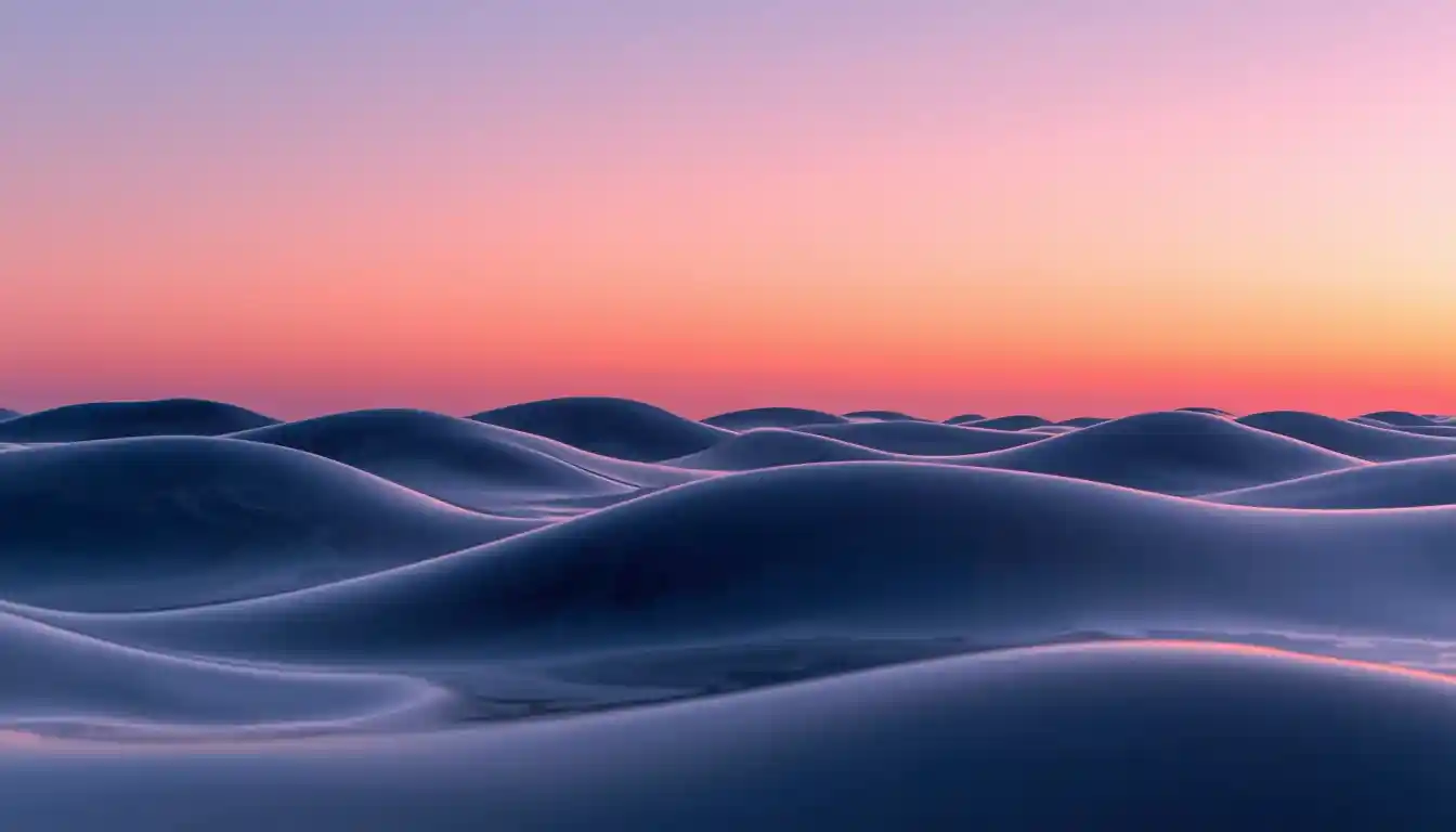 Abstract flowing shapes representing a calm evening transition