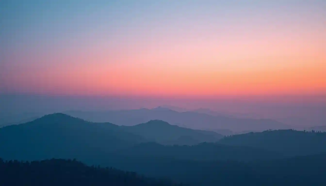 Soft gradient landscape symbolizing a calm evening transition